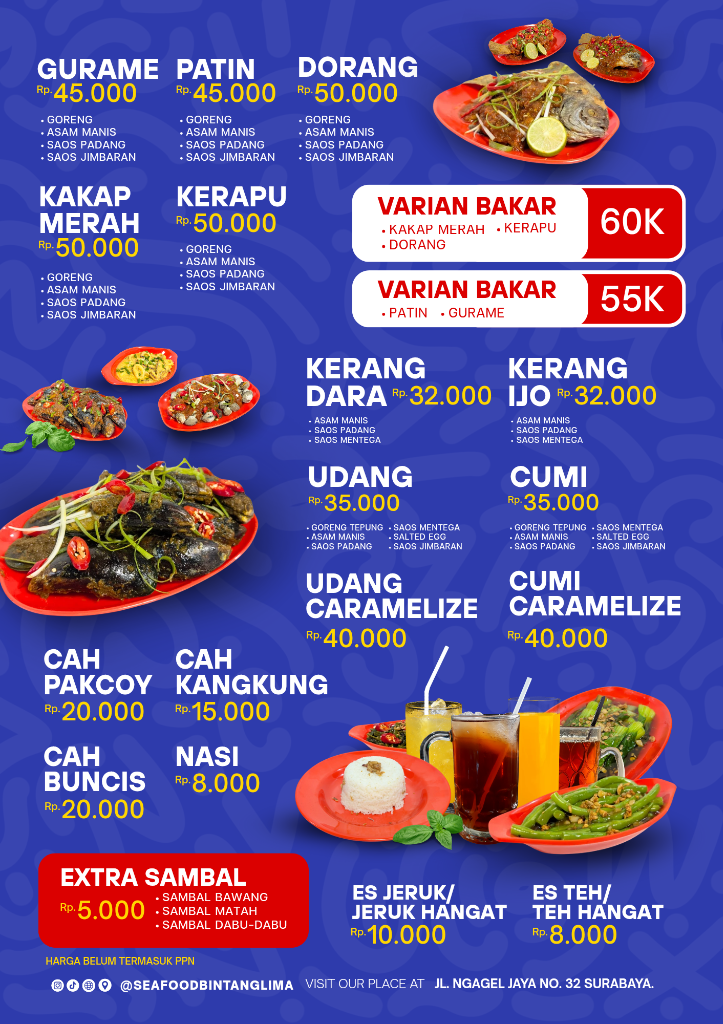 Menu Seafood Bintang Lima